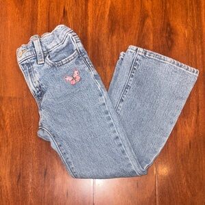 Old Navy Kids Blue Jeans with Pink Butterfly